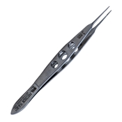 Castroviejo Suturing Forceps 0.3mm With Three-Holed Handle, 1 X 2 Teeth, 20mm Straight Shafts, And An Overall Length Of 4 1/4" (110mm) 